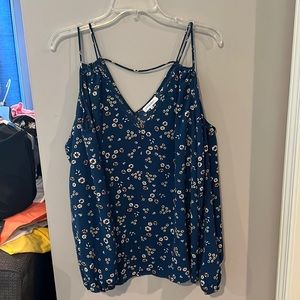 Xl flowered print, cold shoulder, long sleeved blouse.